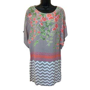 BL NK london short dress or long top NEW  size 8 beads floral
